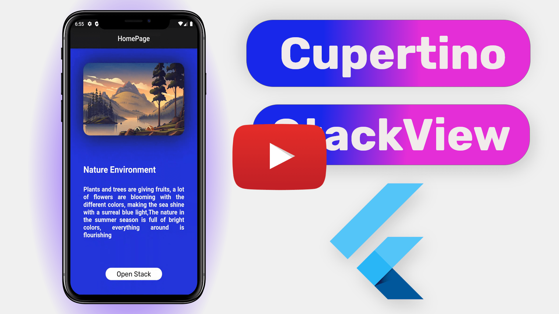 Video Tutorial Cupertino Stackview Flutter